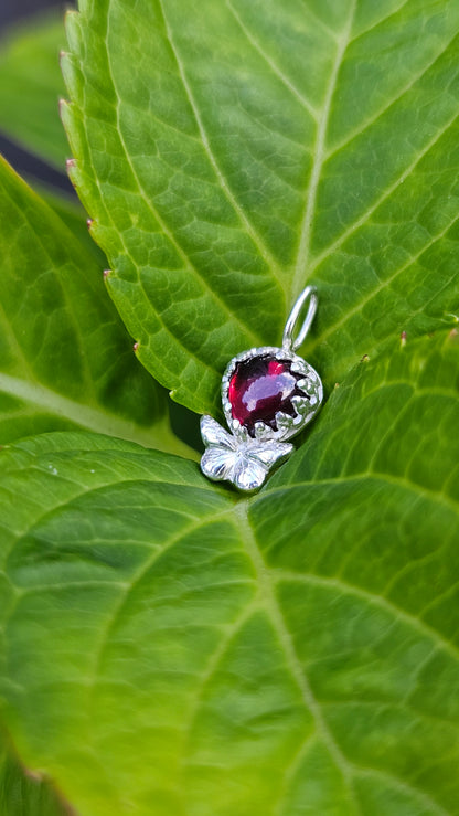 Butterfly Gem Pendant - Rhodolite Garnet