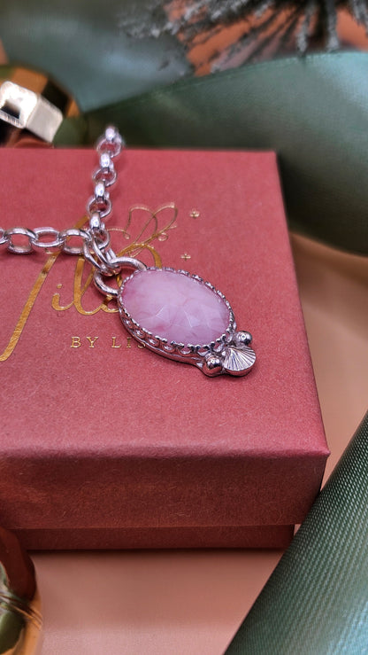 Pink Opal seashell choker