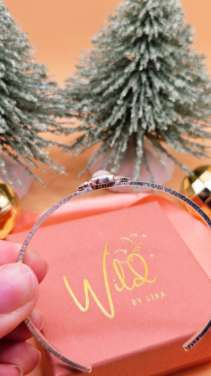 Moonstone seashell cuff bangle