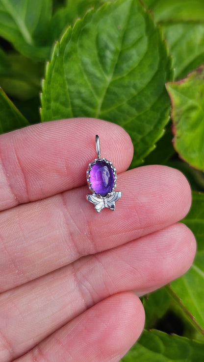 Butterfly Gem Pendant - Amethyst