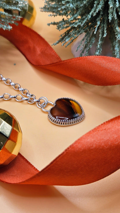 Montana Agate heart choker necklace