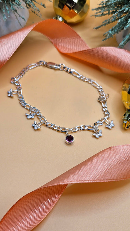 Rhodolite Garnet butterfly bracelet