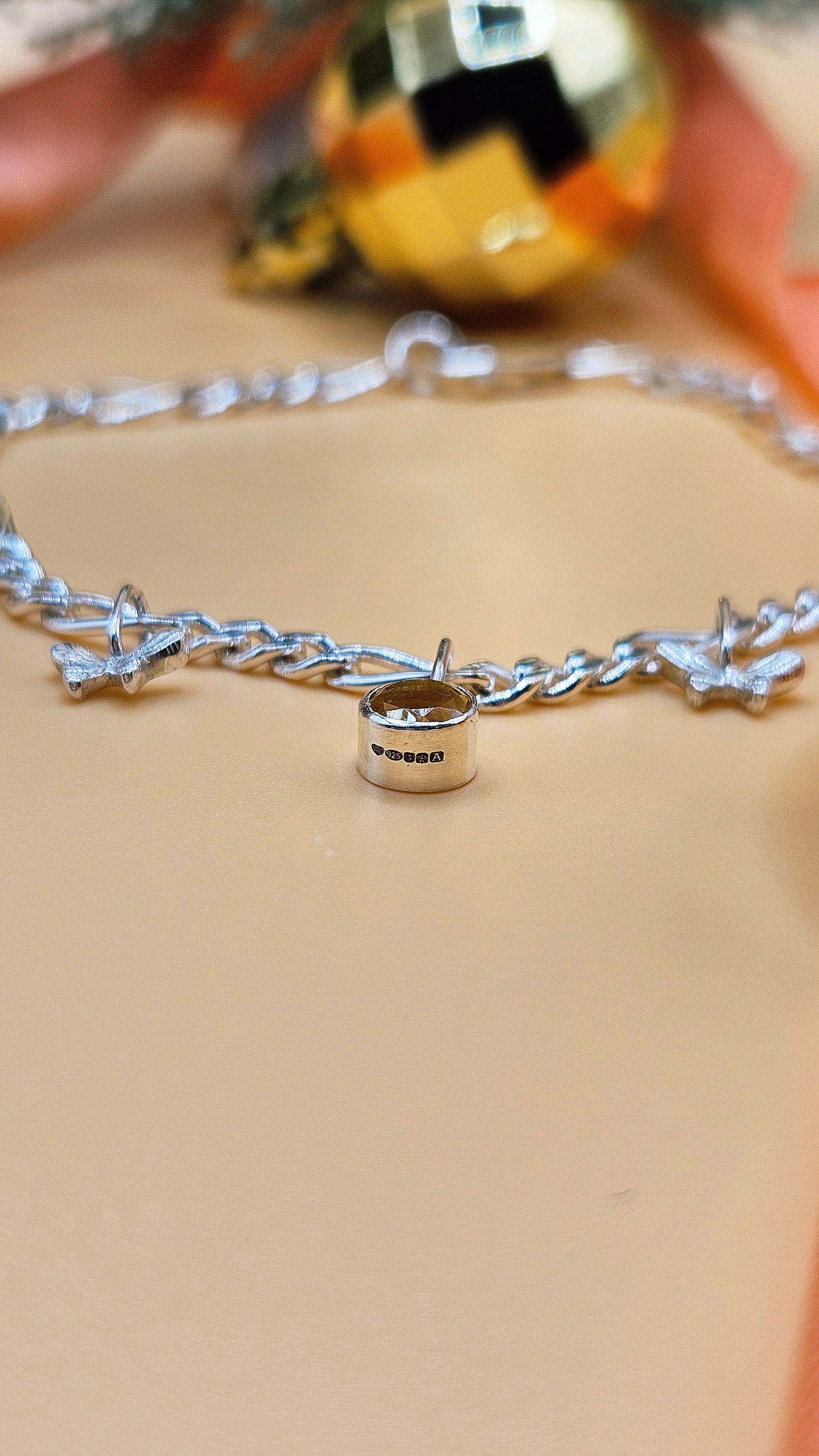 Citrine butterfly bracelet