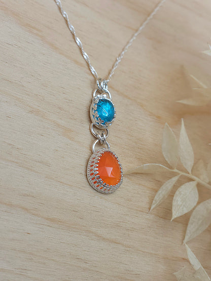 Apatite & Carnelian drop necklace