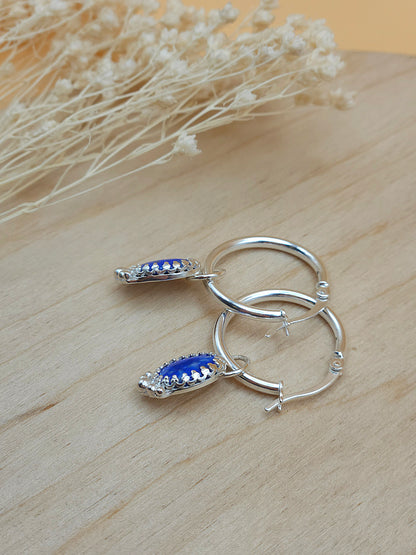 Lapis Lazuli small hoop earrings