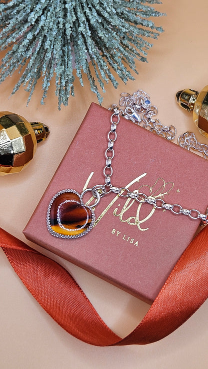 Montana Agate heart choker necklace