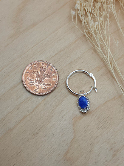 Lapis Lazuli small hoop earrings