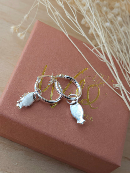 Amethyst mini hoop earrings