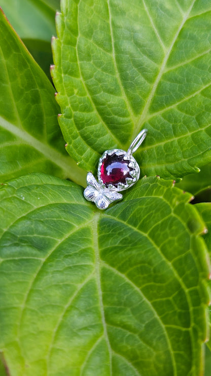 Butterfly Gem Pendant - Rhodolite Garnet