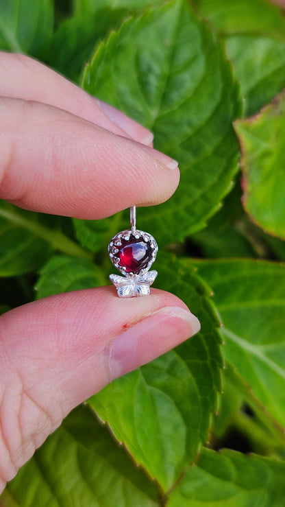 Butterfly Gem Pendant - Rhodolite Garnet