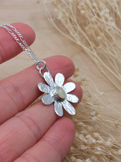 Ethiopian Opal flower necklace