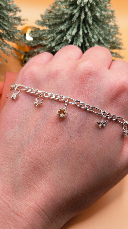Citrine butterfly bracelet