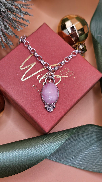 Pink Opal seashell choker