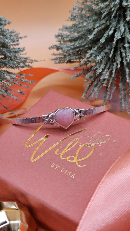 Pink Opal butterfly bangle