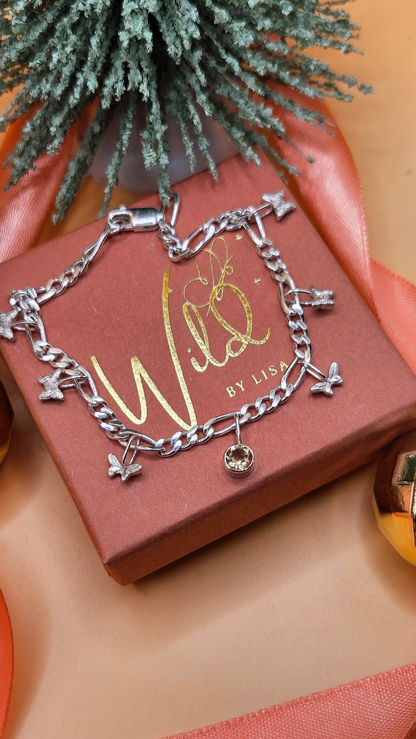 Citrine butterfly bracelet