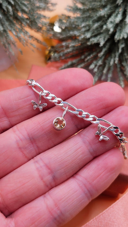 Citrine butterfly bracelet