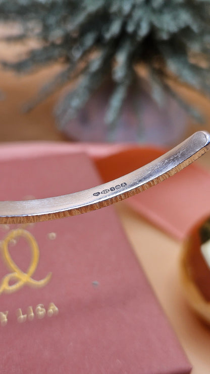 Aquamarine seashell cuff bangle