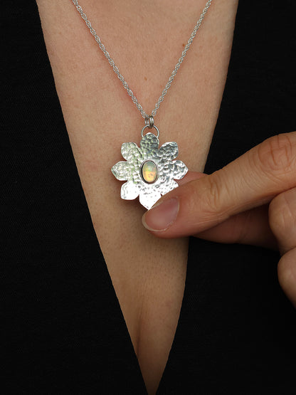 Ethiopian Opal flower necklace