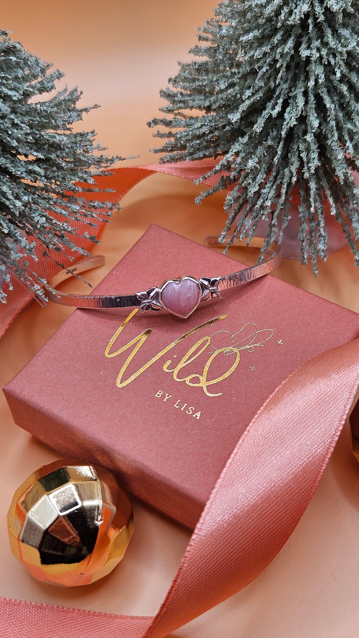 Pink Opal butterfly bangle