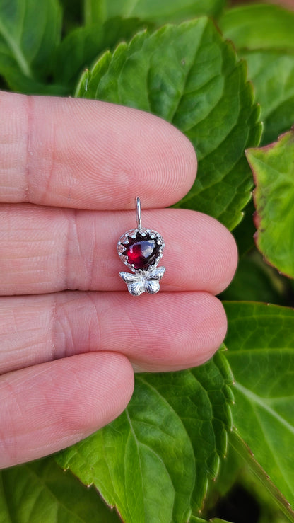 Butterfly Gem Pendant - Rhodolite Garnet