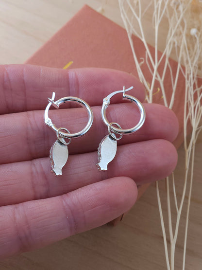Amethyst mini hoop earrings