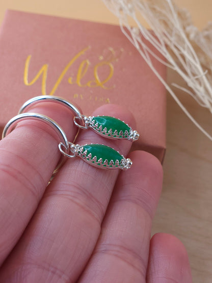 Green Aventurine hoop earrings